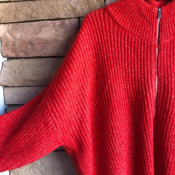 Calvin Klein Jeans orange partial zip neck Sweater NWT Large - Picture 5 of 9